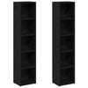 vidaXL CD-Regale 2Stk. Schwarz Eichen-Optik 21x16x93,5cm Holzwerkstoff
