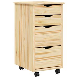 vidaXL Rollwagen mit Schreibtisch MOSS Klarlack 34 x 39 x 65,5 cm