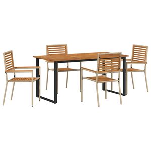 vidaXL Garten Essgruppe 5 stk. Beige Massivholz Akazie