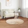 vidaXL Kunstschaffell Teppich Tafalla Beige &Oslash; 80 cm Polyester