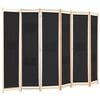 vidaXL 6-teiliger Raumteiler Schwarz 240 x 170 x 4 cm Stoff