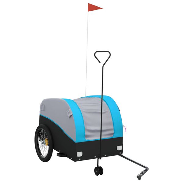 vidaXL Fahrradanh&auml;nger Schwarz und Blau 45 kg Eisen