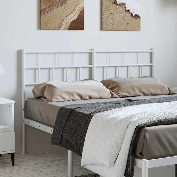 vidaXL Kopfteil Metall Wei&szlig; 150 cm