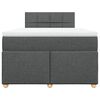 vidaXL Boxspringbett mit Matratze Dunkelgrau 120x190 cm Stoff