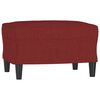 vidaXL Sessel mit Hocker Weinrot 60 cm Stoff