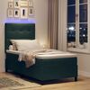 vidaXL LED Boxspringbett mit Matratze Dunkelgr&uuml;n 90 x 200 cm Stoff