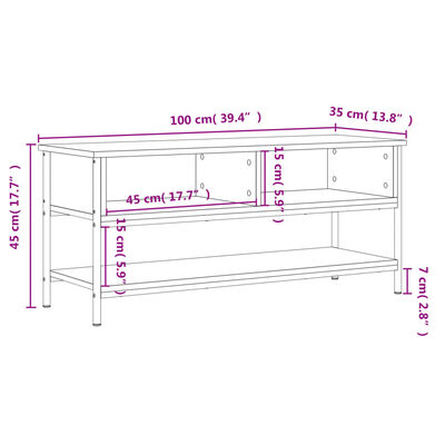 vidaXL TV-Schrank Sonoma-Eiche 100x35x45 cm Holzwerkstoff