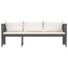 vidaXL 6-tlg. Garten-Lounge-Set mit Kissen Poly Rattan Grau