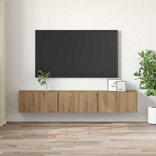 vidaXL TV-Schrankset 3 pcs Braun 60 x 30 x 30 cm Holzwerkstoff