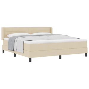 vidaXL Boxspringbett mit Matratze Creme 200 x 180 cm Polyester