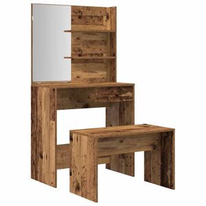 vidaXL Schminktisch-Set Altholz-Optik Holzwerkstoff