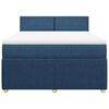 vidaXL Boxspringbett mit Matratze Blau 160x200 cm Stoff