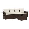 vidaXL 5-tlg. Garten-Sofagarnitur mit Kissen Braun Poly Rattan