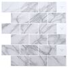 vidaXL U-Bahn-Fliese 10 pcs Wei&szlig; Marmor 30 x 30 cm Polyurethan und PET