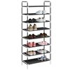 vidaXL Schuhregal mit 8 Ablagen Metall und Vliesstoff Schwarz