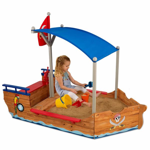 KidKraft Outdoor Piratenschiff mit Sandkasten & Dach Holz 00128