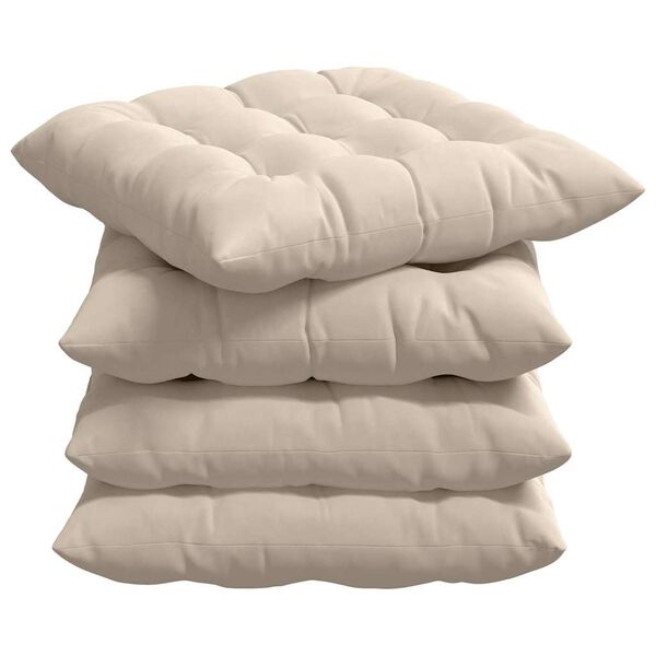 vidaXL Sitzkissen 4 pcs Beige 40 x 40 x 6 cm Mikrofaser