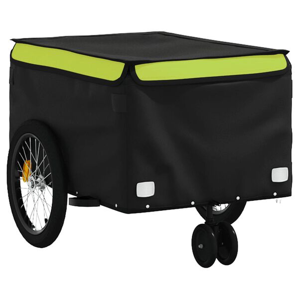 vidaXL Fahrradanh&auml;nger Schwarz und Gr&uuml;n 30 kg Eisen