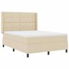 vidaXL Boxspringbett mit Matratze Creme 140 x 190 cm Stoff