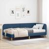 vidaXL Eckbettgestell mit Matratze mit Kopfteil Blau 90 x 190 cm Stoff