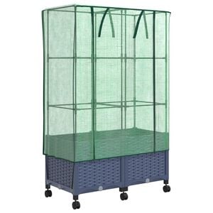 vidaXL Gartenplanter mit Gew&auml;chshausabdeckung und R&auml;dern 2 stk. PP