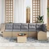 vidaXL Gartensofa-set mit Kissen 7 pcs Beige Poly-Rattan