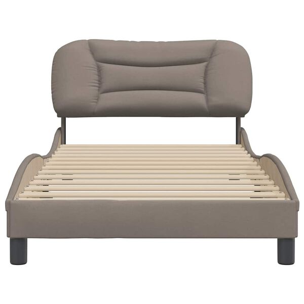 vidaXL Bettgestell ohne Matratze "Hvar" Taupe 100x200 cm Stoff