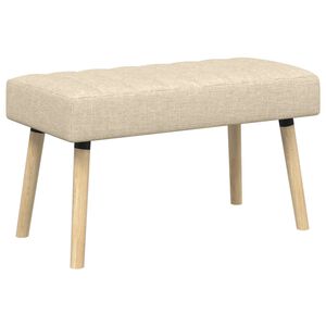 vidaXL Kanalgepolsterte Bank Creme 80 x 40 x 46 cm Stoff