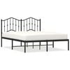 vidaXL Bettgestell mit Kopfteil Metall Schwarz 140x190 cm