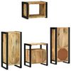 vidaXL Badezimmerm&ouml;bel Set mit Regal 4 pcs Braun Massivholz Mango