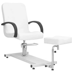 vidaXL Massagestuhl mit Fu&szlig;st&uuml;tze Wei&szlig; 127x60x98 cm Kunstleder