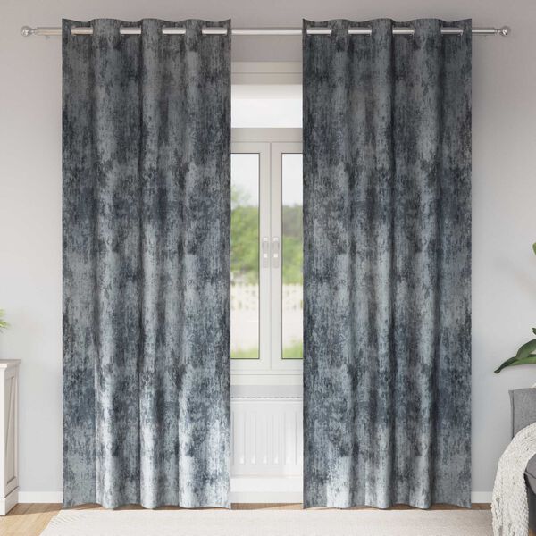 vidaXL Samtvorh&auml;nge mit Vorh&auml;ngen 2 pcs Silber Grau 245 x 140 cm Samt