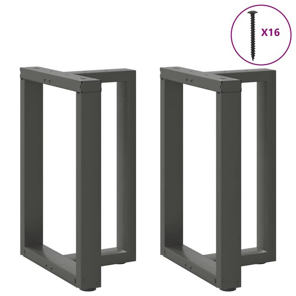 vidaXL Esstischbeine T-Form 2 Stk. Anthrazit 50x35x(72-73) cm Stahl