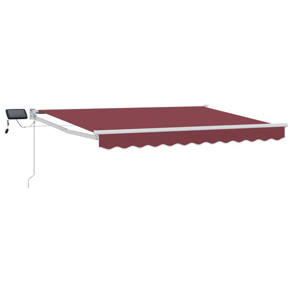 vidaXL Manuelle Gelenkarmmarkise mit LEDs Bordeauxrot 3 x 2,5 m
