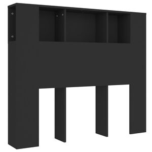 vidaXL Kopfteil mit Ablagen Schwarz 120x18,5x102,5 cm