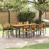 vidaXL Garten Essgruppe 9 pcs Schwarz Massivholz Akazie