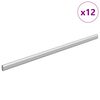 vidaXL Kleiderstange 12 stk. Silber 472 x 15 x 29 mm