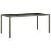 vidaXL Gartentisch Grau 190x90x75 cm Geh&auml;rtetes Glas und Poly Rattan