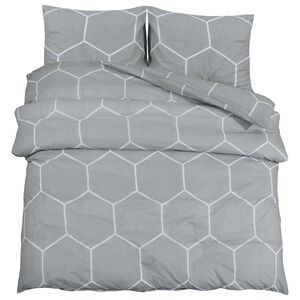 vidaXL Bettw&auml;sche-Set Grau 140x200 cm Baumwolle