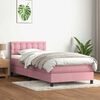 vidaXL Boxspringbett mit Matratze & LED Rosa 100x210 cm Samt