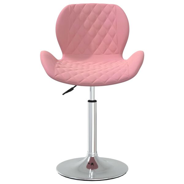 vidaXL Esszimmerst&uuml;hle 2 Stk. Drehbar Rosa Samt