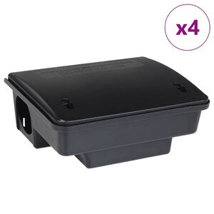 vidaXL Mausefallen 4 Stk. Schwarz 23x19x9,5 cm