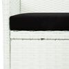 vidaXL 5-tlg. Garten-Essgruppe mit Kissen Wei&szlig; Poly Rattan