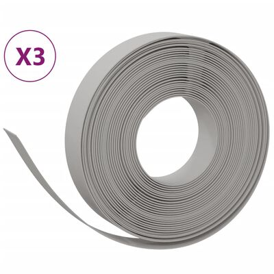 vidaXL Rasenkanten 3 Stk. Grau 10 m 10 cm Polyethylen