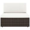 vidaXL 10-tlg. Garten-Lounge-Set mit Kissen Braun Poly Rattan