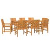 vidaXL Garten Essgruppe 9 stk. Braun 200 x 90 x 74 cm