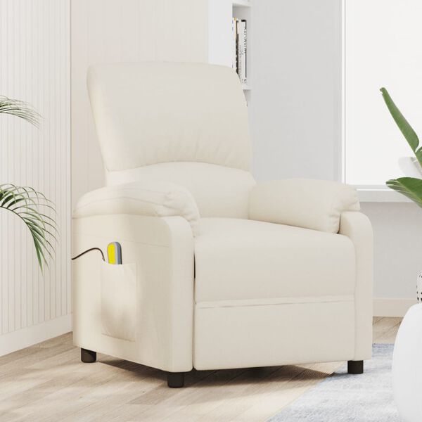 vidaXL Massagesessel Creme Stoff