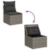 vidaXL 8-tlg. Garten-Sofagarnitur mit Kissen Grau Poly Rattan Akazie