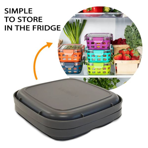 DERYAN Kindergeschirr-Set Silikon Quuby Grau