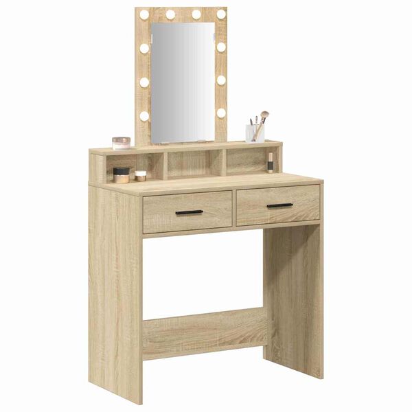 vidaXL Schminktisch mit Speicher Braun 79 x 41 x 140 cm Holzwerkstoff